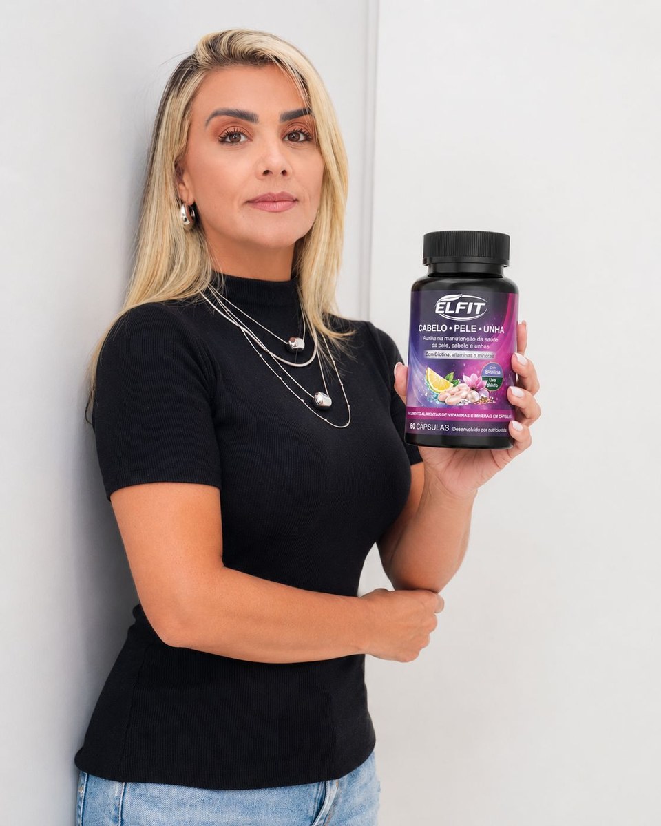 Cliente ELFIT segurando o frasco